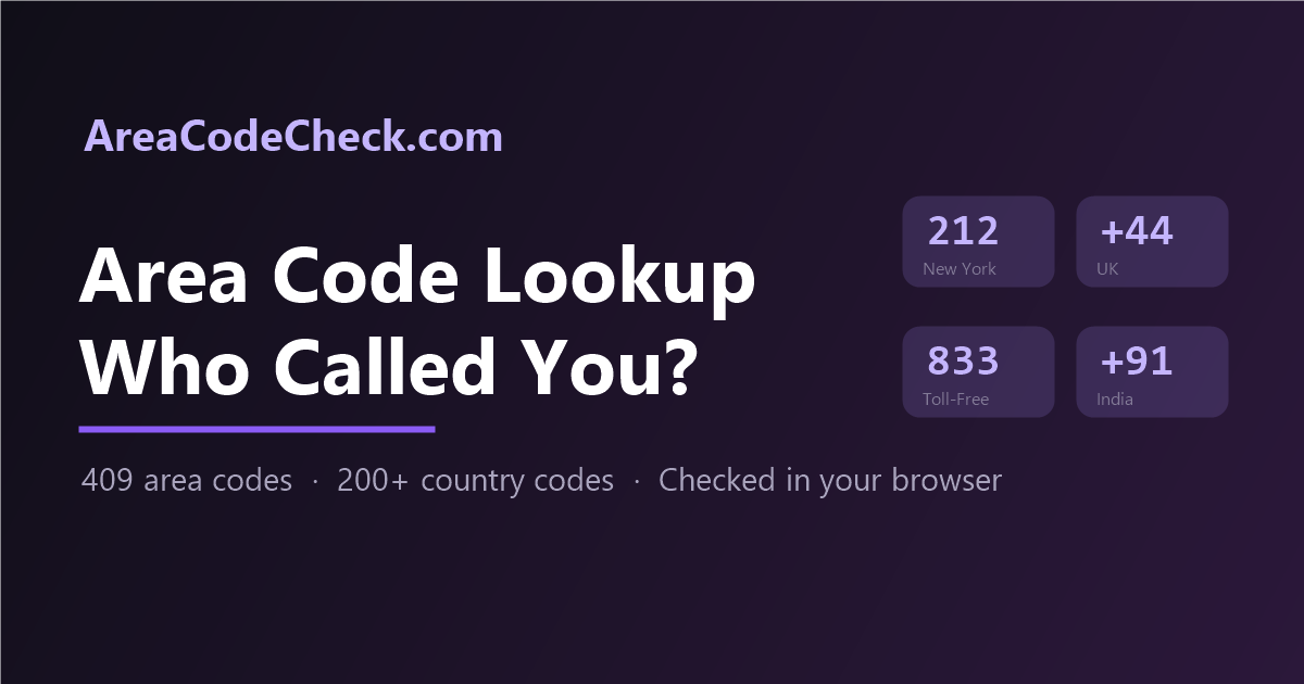 Area Code Lookup - Find Any Area Code or Country Code Free | AreaCodeCheck